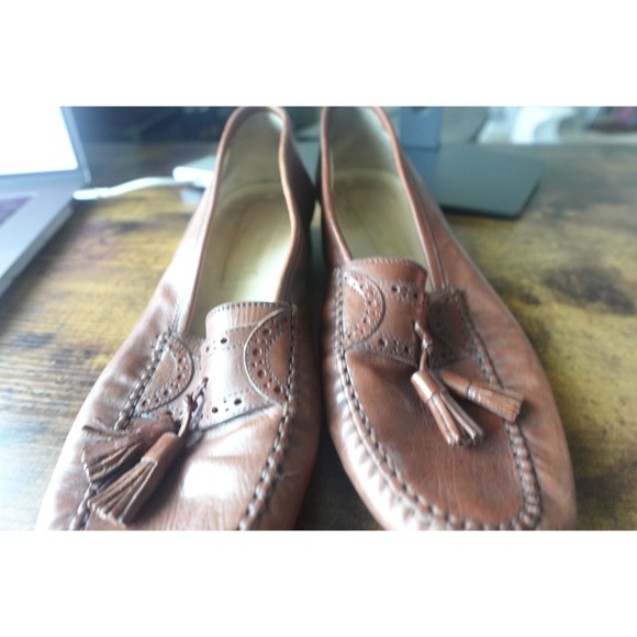 Johnston & Murphy Mens Tassel Loafer Brown Slip On Dress Shoe Size 7.5 M Leather - Picture 4 of 15